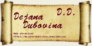 Dejana Dubovina vizit kartica